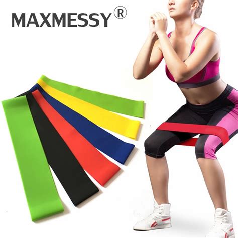 MAXMESSY Elastic Resistance Bands Rubber Bands Strength Fitness Exercise Workout Training pull ...