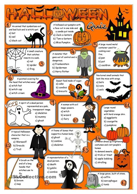 English Honori Garcia: Halloween Quiz (with answers)