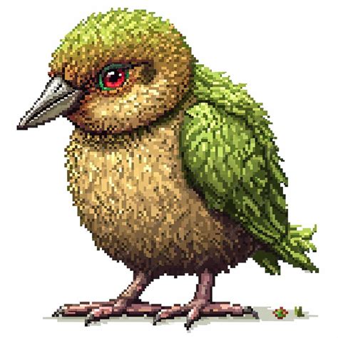 Premium Photo | A pixel cute baby kakapo illustration