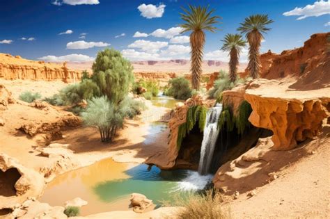 Stunning Waterfall in the Highland Oasis of Chebika, Tunisia, Sahara Desert, Africa Stock ...