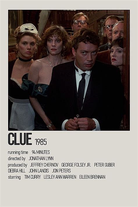 Clue Movie Poster | Clue movie, Film posters minimalist, Iconic movie posters