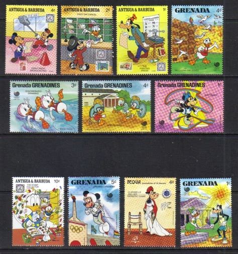 Disney postage stamps from the 1980's Vintage by artypharty