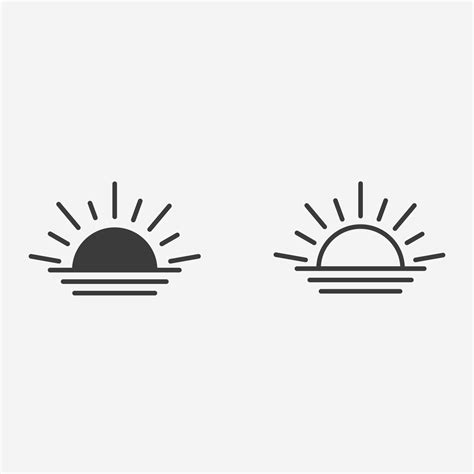 sun, sunrise, sunset icon vector isolated set symbol sign 15069328 Vector Art at Vecteezy