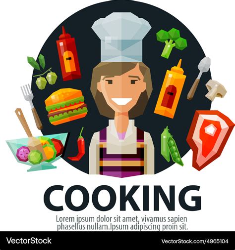 Cooking logo design template fresh food Royalty Free Vector