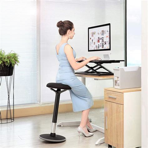 SONGMICS Standing Desk Chair, Standing Stool, Ergonomic Wobble Stool, 360° Swivel Balance Chair ...