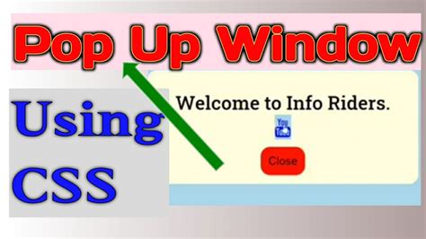 Pop Up Window In CSS ONLy | Simple PopUp using CSS - YouTube