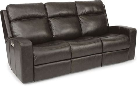 Flexsteel® Cody Navy Leather Power Reclining Sofa with Power Headrests | Western Living ...