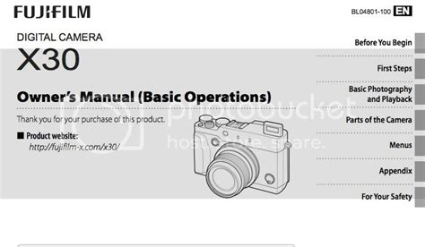 FUJIFILM X30 Owners Manual available - Fuji Rumors