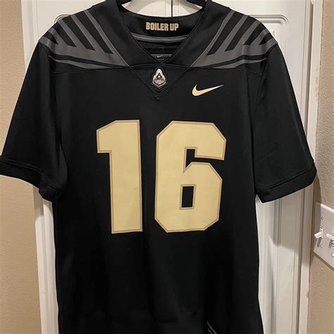 Black Nike Purdue Football Jersey with gold... - Depop