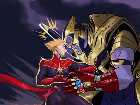 Captain Marvel Vs Thanos by Moontowhee on DeviantArt