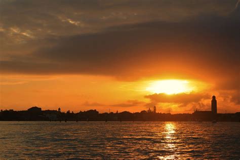 View of Venice in sunset, Italy