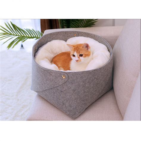 Felt Cloth Plush Cat Nest Deep Sleep Cat Bed