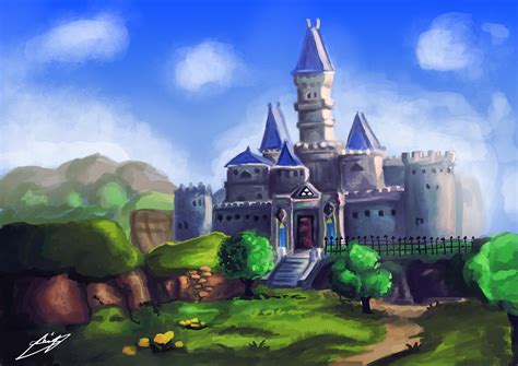 Hyrule Castle fanart. Took me four long hours! : zelda