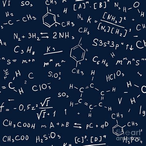 Seamless Chemistry Background Vector Digital Art by Katyau - Fine Art ...