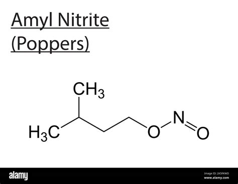 Amyl Nitrite Poppers Molecular structure vector skeletal formula Stock Vector Image & Art - Alamy