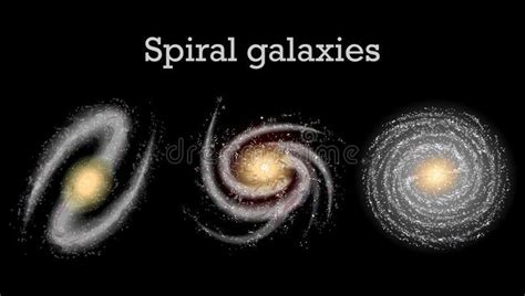 Stunning Vector Illustration of Spiral Galaxies in Space