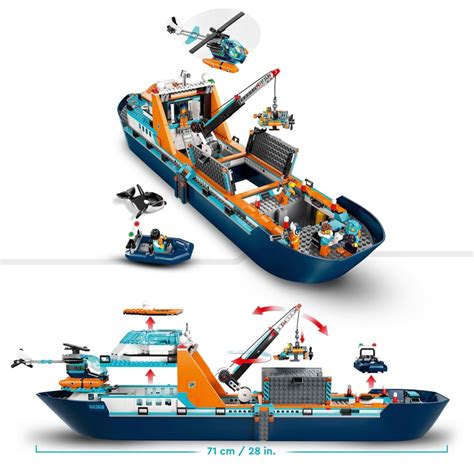 LEGO City 60368 Arctic Explorer Ship Big Floating Boat Toy | Smyths Toys UK