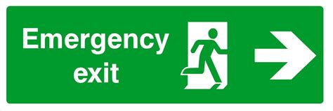 Emergency Exit Sign Right Arrow