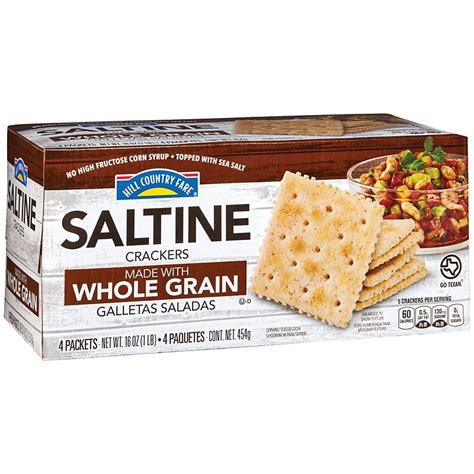 Hill Country Fare Whole Grain Saltine Crackers - Shop Snacks & Candy at H-E-B