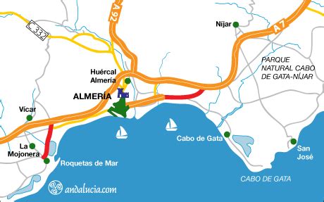 Maps of the city of Almeria, Andalucia, Southern Spain