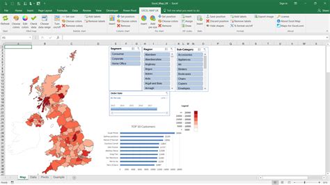 How to create an interactive Excel dashboard with slicers? – Example for Excel Map UK – Maps for ...