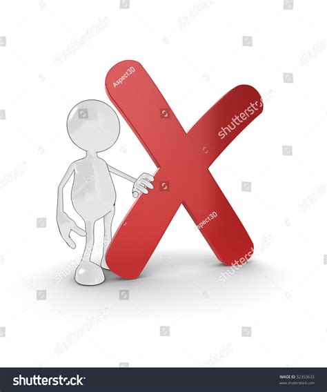 3d Cartoon Character With Large Red Cross. Stock Photo 32353633 : Shutterstock