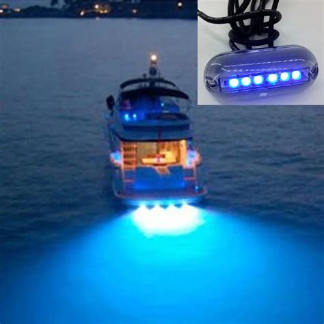 6 LED Underwater Fishing Light 12V Boat Night Light Water Landscape ...