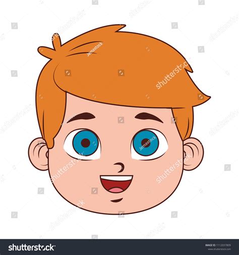 Cute Boy Face Cartoon Stock Vector (Royalty Free) 1112037809 | Shutterstock