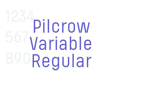 Pilcrow Variable Regular - Font Free Download