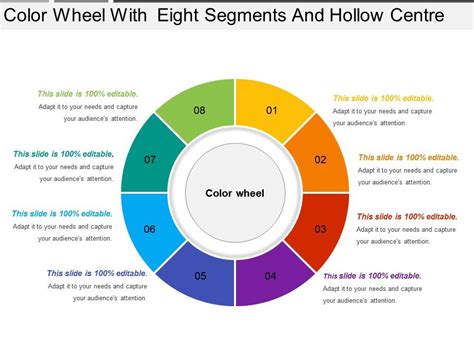 Color Wheel With Eight Segments And Hollow Centre | Template ...