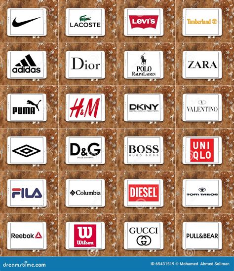 Fashion Brands Logos Cartoon Vector | CartoonDealer.com #58381201