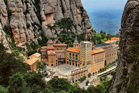 Spain, Mountains, Monastery of Montserrat - For phone wallpapers: 1920x1280