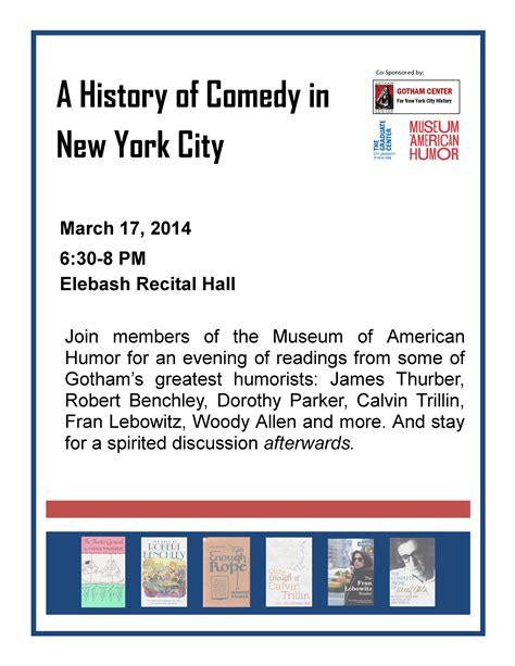 03-17 A History of Comedy in New York City - The Ph.D. Program in History