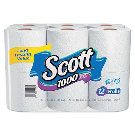 TOILET PAPER, 1-PLY, 1000 SHEETS/ROLL, 12 ROLLS/PACK, 4 PACK/CARTON - ELEVATE Marketplace