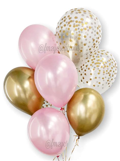 Pink and GOLD Balloons Pink Bridal Shower Pink and Gold Girl | Etsy