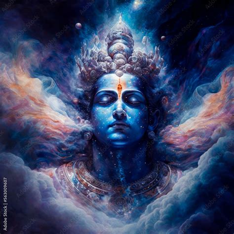 Hyper-realistic Lord Vishnu - Generative AI Stock Illustration | Adobe Stock