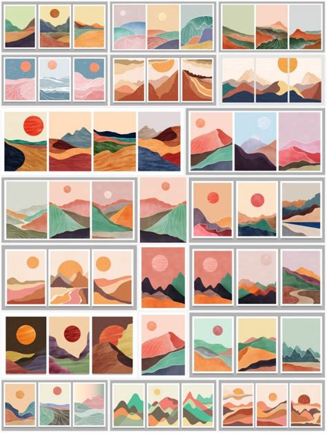 Download Artworks of Minimalist Landscapes as Vector Graphics