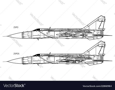 Mikoyan mig-25 foxbat Royalty Free Vector Image