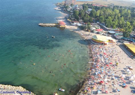 Black Sea coastline romanian beaches Costinesti Constanta beach ...