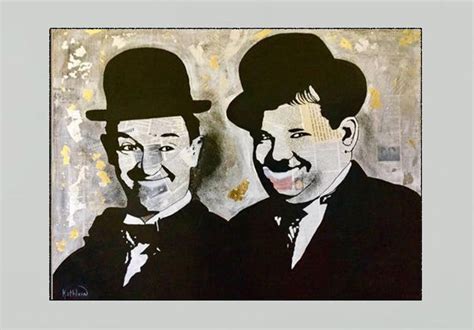 Laurel and Hardy Original Art Portrait Modern Art Wall | Etsy | Oversized canvas art, Original ...