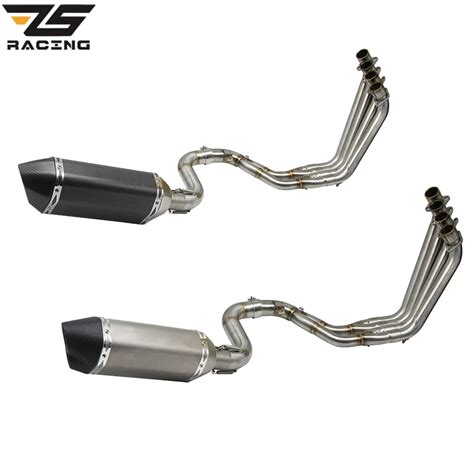 ZS Racing Motorcycle Full Exhaust System For Honda CBR650 CB650F CBR650F 2015 2017 Slip on Front ...