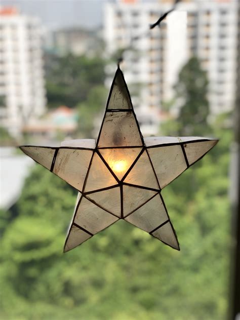 Capiz Star Parol Lantern 12″ (White) – Filshopper Singapore