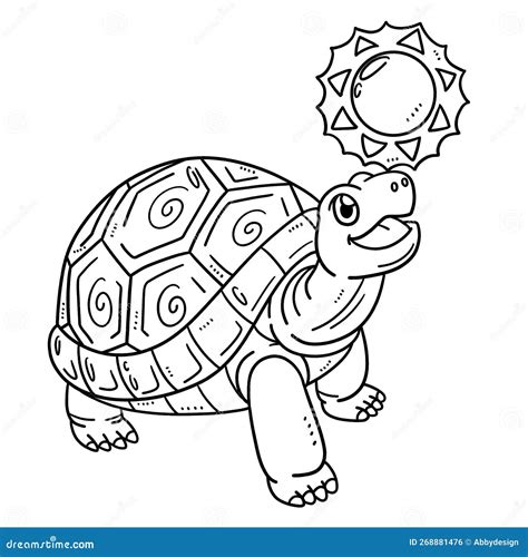 Tortoise Playing Isolated Coloring Page for Kids Stock Vector - Illustration of colouring ...