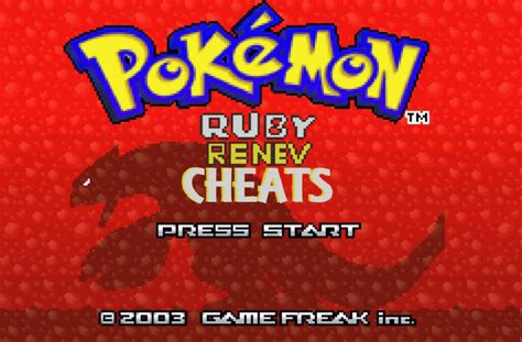 Pokemon Ruby Renev Cheats | PokemonCoders