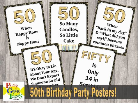 50th Birthday Party Posters Funny Quotes