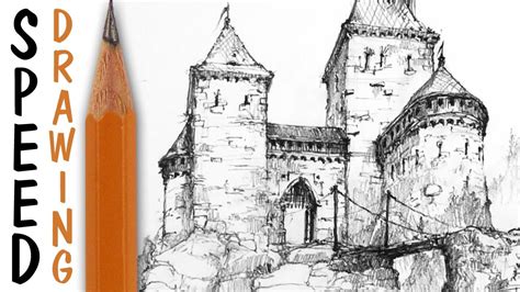 realistic medieval castle drawing - urbanstreetartphotographybanksy