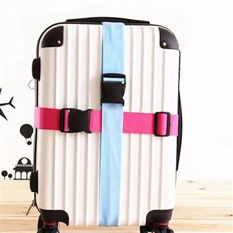 Travel Adjustable Elastic Suitcase Luggage Straps Travel Buckle Baggage Tie Down Belt Lock-in ...