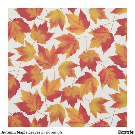 Autumn Orange Red Maple Leaves Pattern Fabric | Beautiful quilts, Printing on fabric, Cute fall ...