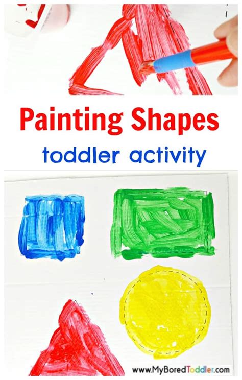 Painting Shapes - Easy Toddler Painting Activity - My Bored Toddler