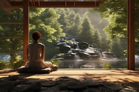 Premium AI Image | Concept of relaxation in meditation retreats amidst ...